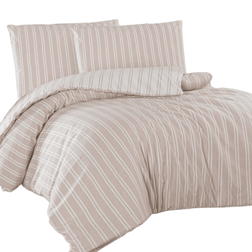 Bavlnené obliečky MADRAS béžová 140x220 / 70×90 cm.